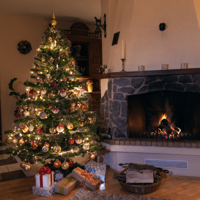 Christmas tree in living room